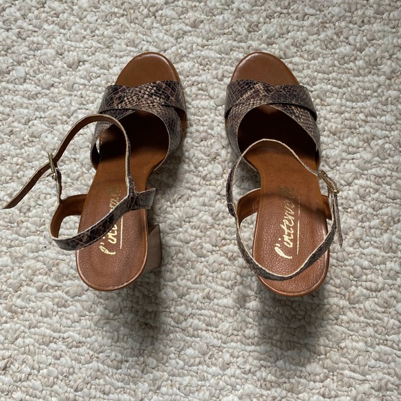 BNWT L’INTERVALLE snake skin leather sandals - Picture 4 of 7